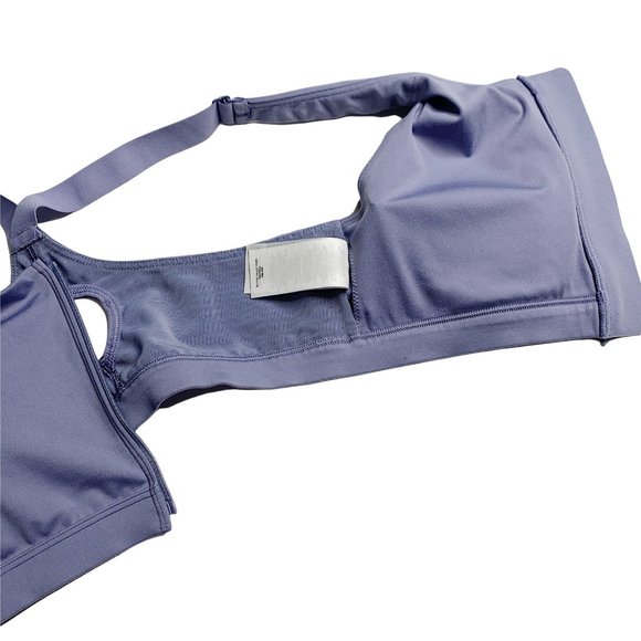 Gymshark Light Purple Full Zip Padded Sports Bra Adjustable Mesh Back Keyhole S - Picture 6 of 9